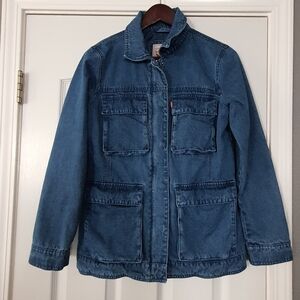 Levi's Womens Denim Jean Jacket Size Xs Utility 4 Front Pockets Field Jacket